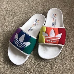 adidas slides rainbow